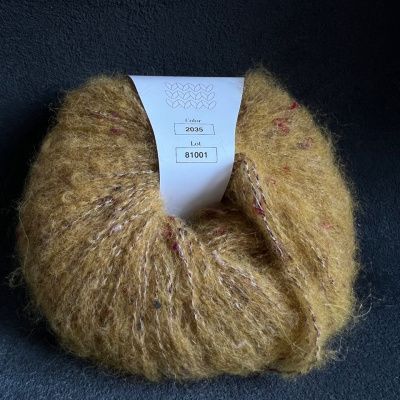 Infinity Design Tweed (2035 охра) 40% бэби альпака, 8% мериносовая шерсть, 32% вискоза, 20% полиамид 50 гр/150 м
